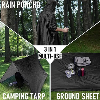 3-in-1 Multifunctional Raincoat Tactical Rain Poncho