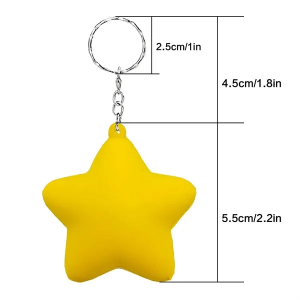 Pu Foam Star Keychain Stress Relief Ball Squeeze Toy