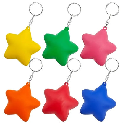 Pu Foam Star Keychain Stress Relief Ball Squeeze Toy