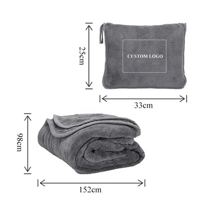 Travel Blanket With Soft Bag Pillowcase