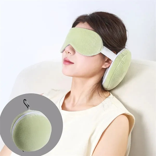 2-in-1 Travel Pillow U-Shaped Pillow With Sleep Eye Mask