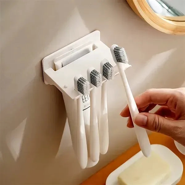 Adhesive Multi Compartment Toothbrush Holder