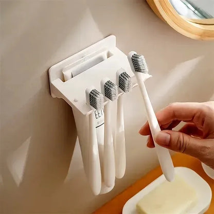 Adhesive Multi Compartment Toothbrush Holder