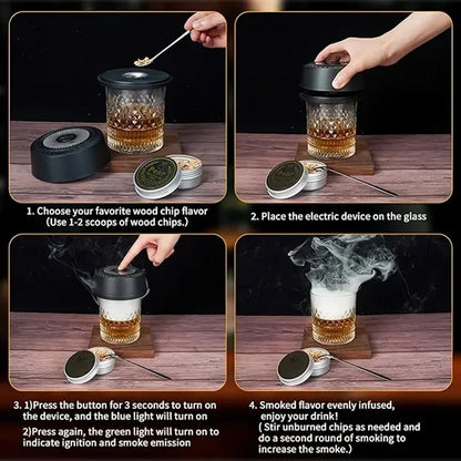 Electric Whiskey Smoker Kit Rechargeable