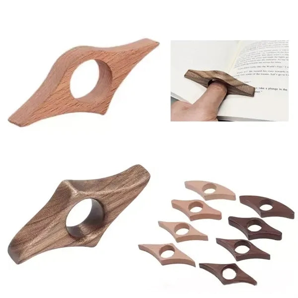 Wooden Book Page Holder for One-Hand Reading