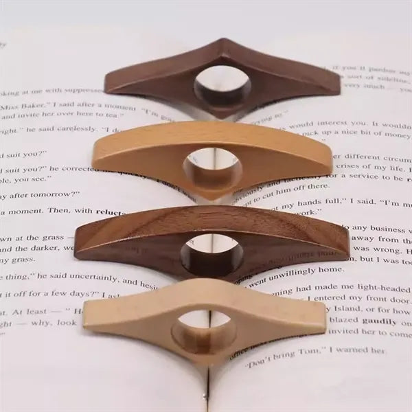 Wooden Book Page Holder for One-Hand Reading