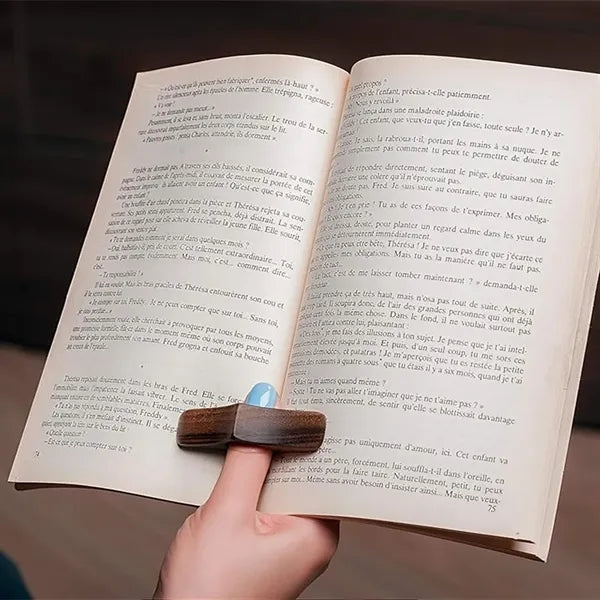 Wooden Book Page Holder for One-Hand Reading