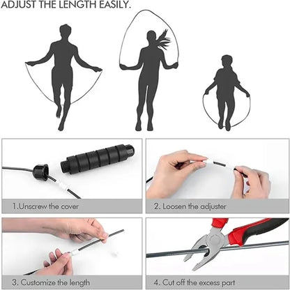 Adjustable Steel Jump Rope Weighted Handles