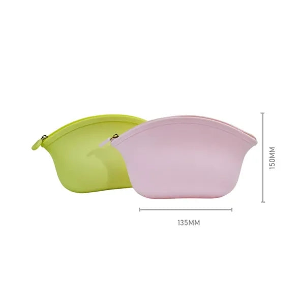Silicone Large Cosmetic Pouch with Zipper