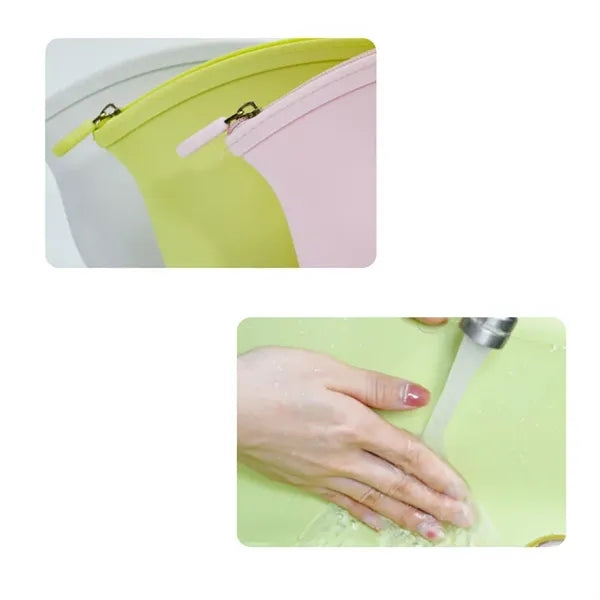 Silicone Large Cosmetic Pouch with Zipper