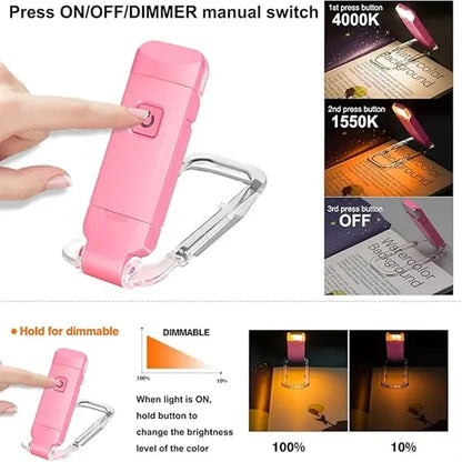 USB Mini Rechargeable Clip Reading Book Light
