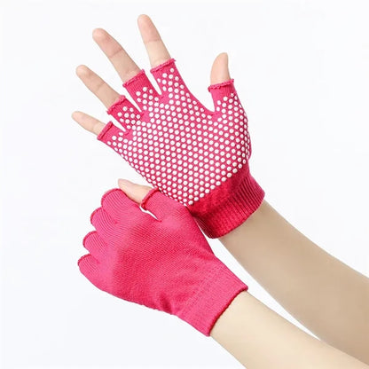 Non Slip Half Fingers Yoga Gloves