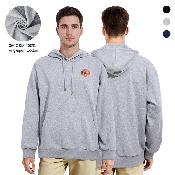 Unisex Cotton Pullover Hoodie W/ Kangaroo Pocket