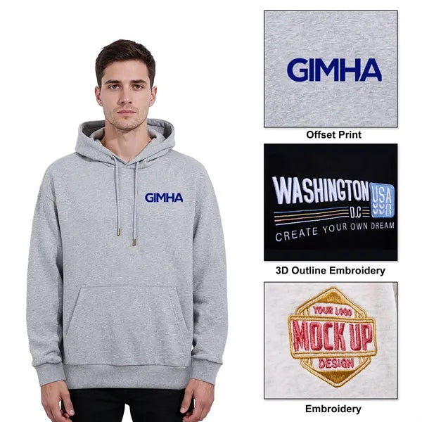 Unisex Cotton Pullover Hoodie W/ Kangaroo Pocket
