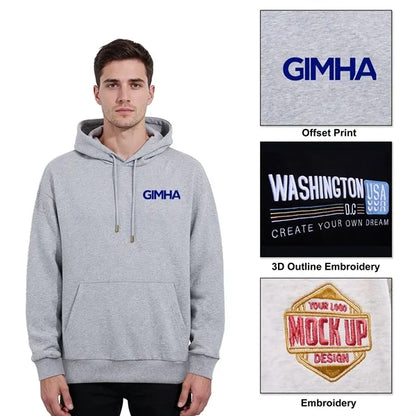 Unisex Cotton Pullover Hoodie W/ Kangaroo Pocket