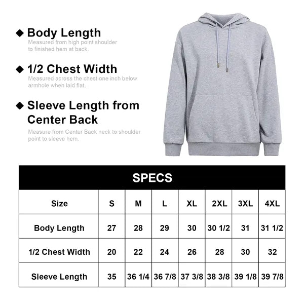 Unisex Cotton Pullover Hoodie W/ Kangaroo Pocket