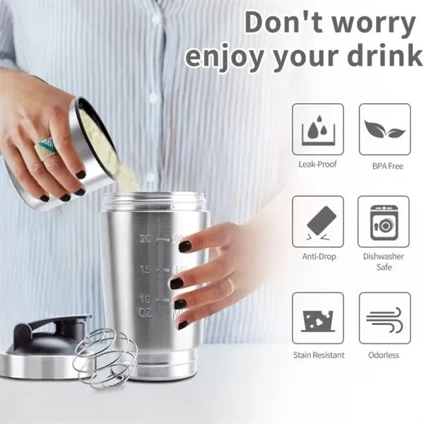 Stainless Steel Protein Shaker Bottle