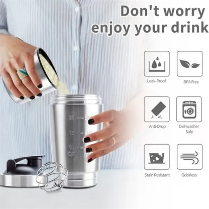 Stainless Steel Protein Shaker Bottle