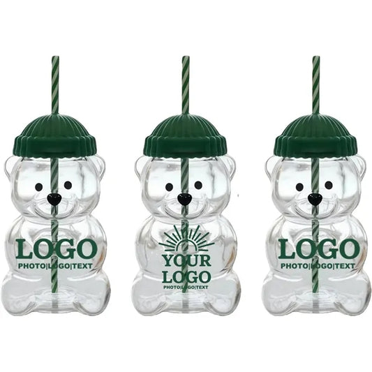 New 20oz Bear Cute Cup with Straw