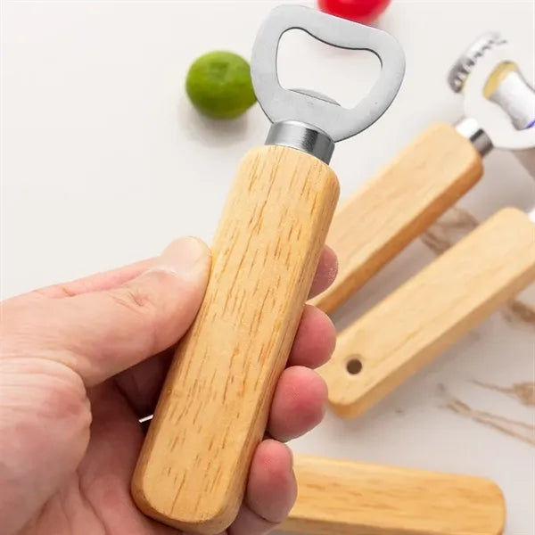 Wood Handle Stainless Steel Bottle Opener