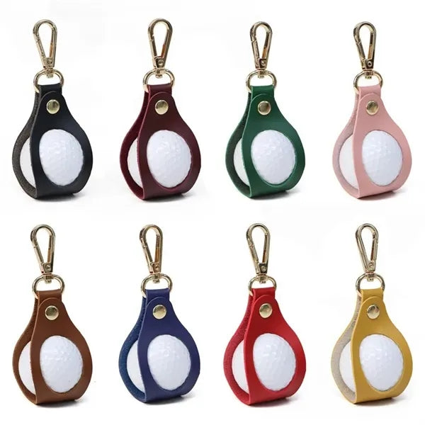 Leather Golf Ball Pouch with Belt Clip