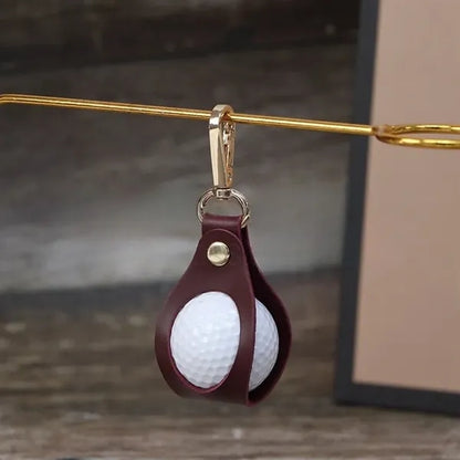 Leather Golf Ball Pouch with Belt Clip