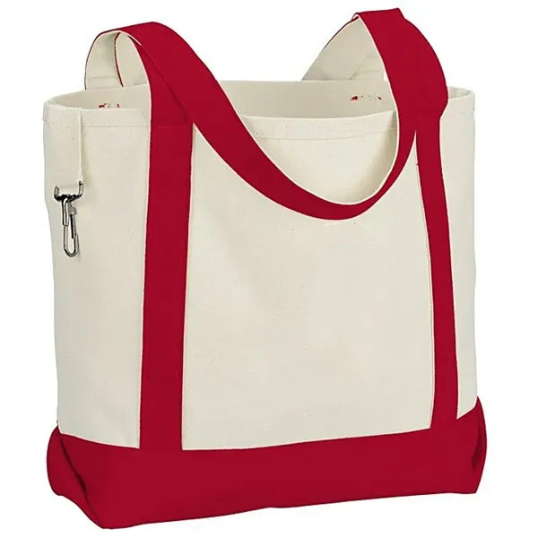 Two-Tone Accent Gusseted Tote Bag