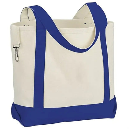 Two-Tone Accent Gusseted Tote Bag