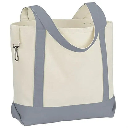 Two-Tone Accent Gusseted Tote Bag