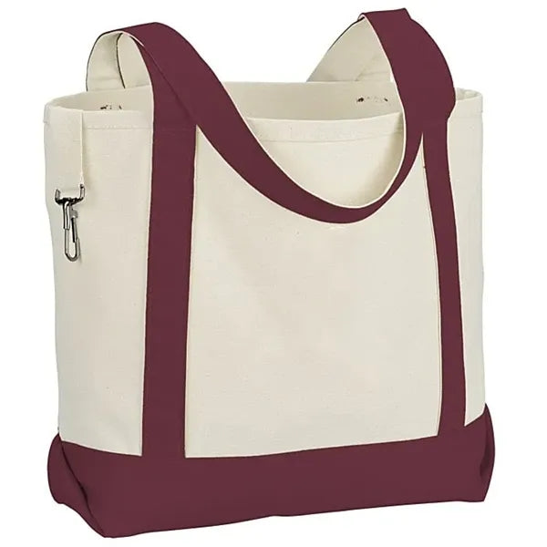 Two-Tone Accent Gusseted Tote Bag