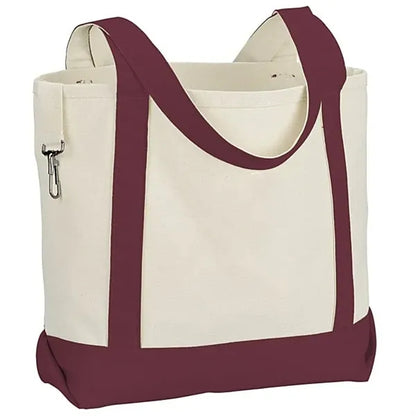Two-Tone Accent Gusseted Tote Bag