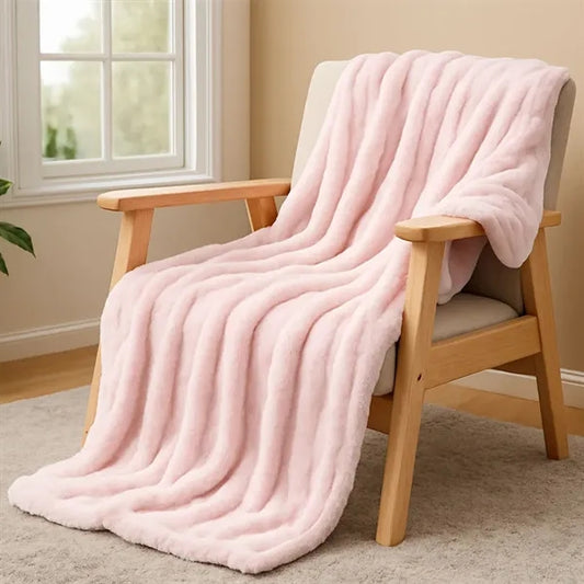 Polyester Plush Throw Blanket W/ Custom Logo