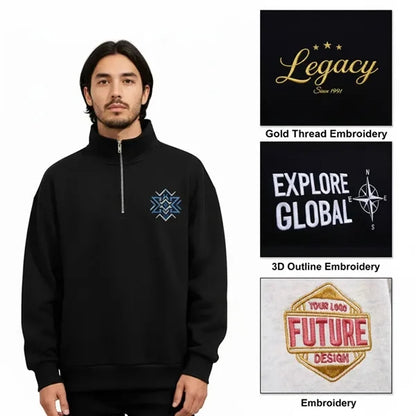 Unisex Lightweight Cotton Quarter Zip Sweatshirt