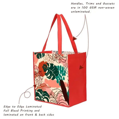 LAMINATED NON-WOVEN TOTE BAG (12"W x 13"H x 8"D)