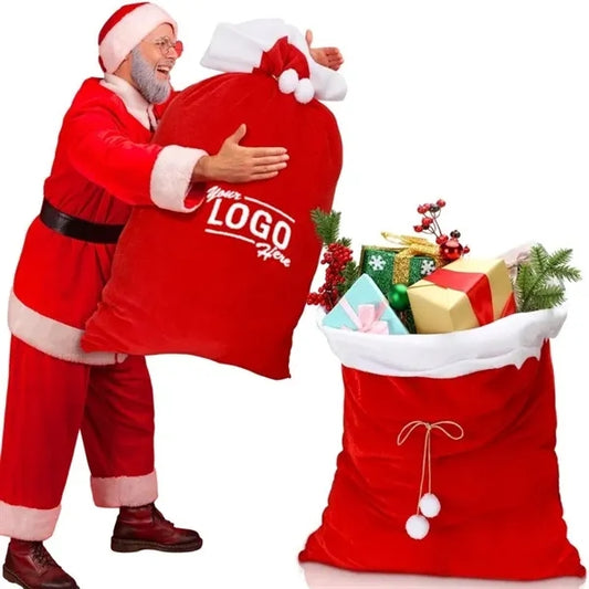 Christmas Velvet Santa Gifts Bags