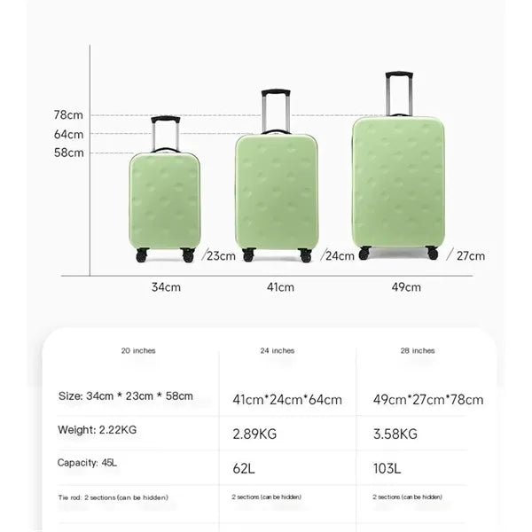 Foldable Luggage Suitcase Boarding Trolley Case