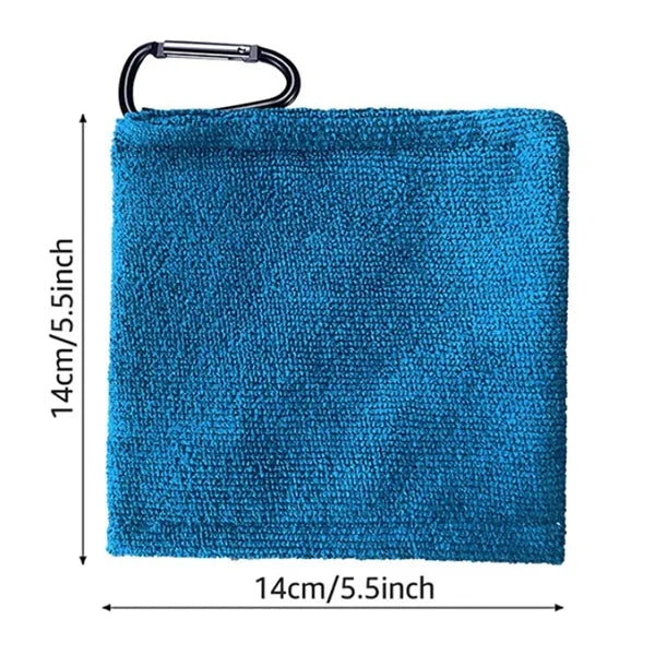 Portable Microfiber Fabric Golf Towels Clip With Carabiner