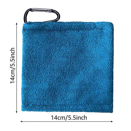 Portable Microfiber Fabric Golf Towels Clip With Carabiner