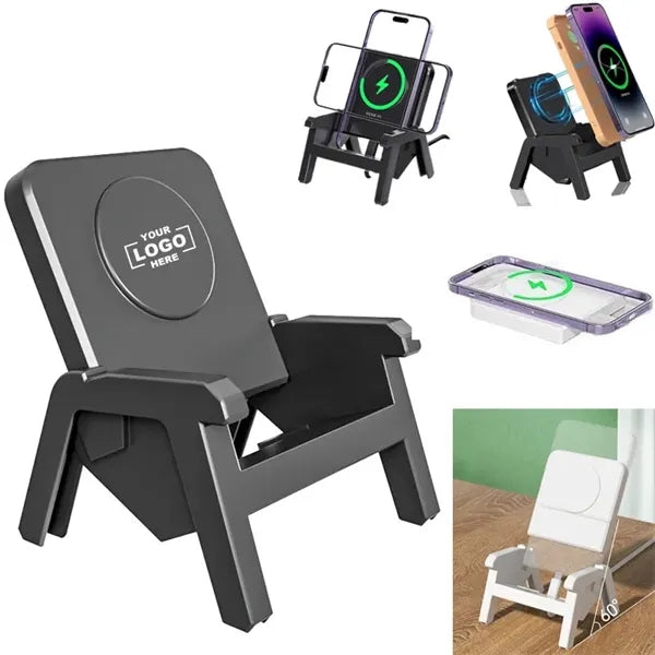 10W Qi Certified Chair Shaped Wireless Charging Station