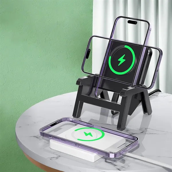 10W Qi Certified Chair Shaped Wireless Charging Station