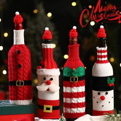 Christmas Decorations Theme Knitted Wine Bottle Sleeve