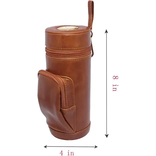 Portable Leather Cigar Humidor Case