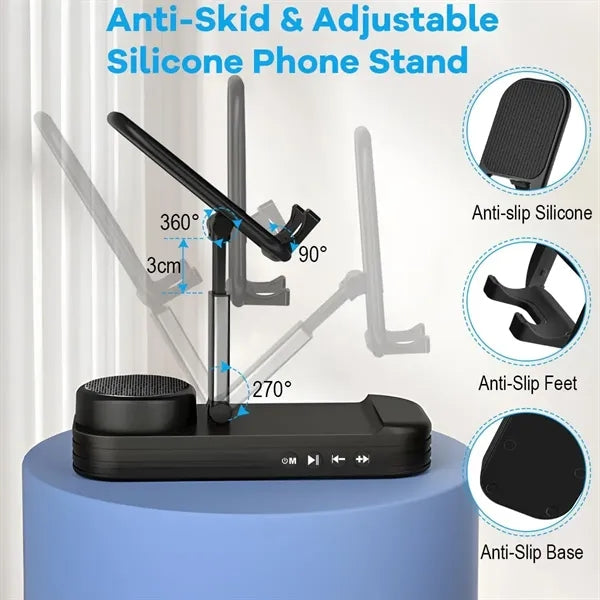 Cell Phone Stand with Wireless Bluetooth Speaker