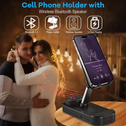 Cell Phone Stand with Wireless Bluetooth Speaker