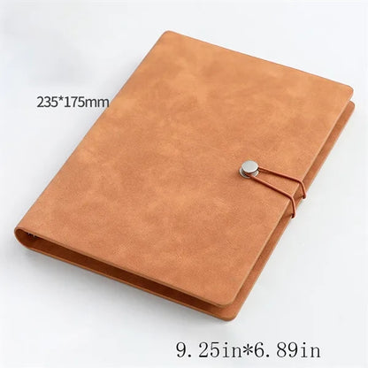A5 Thickened Simple Retro Suede Office Loose-leaf Notebook