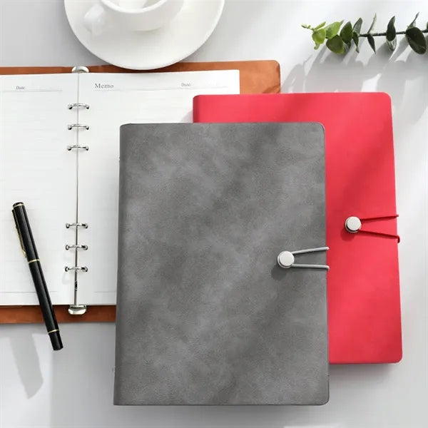 A5 Thickened Simple Retro Suede Office Loose-leaf Notebook