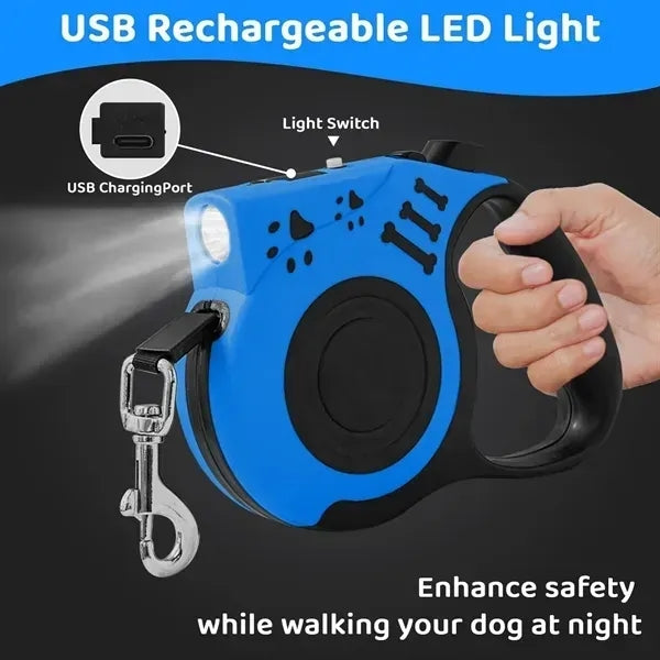 Retractable Dog Leash with Flashlight