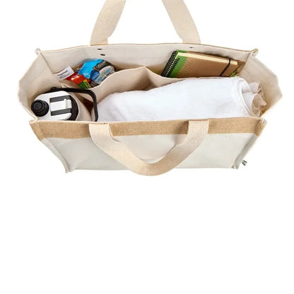 Sophia Canvas Tote With Jute Trim