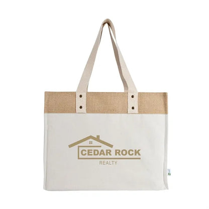 Sophia Canvas Tote With Jute Trim