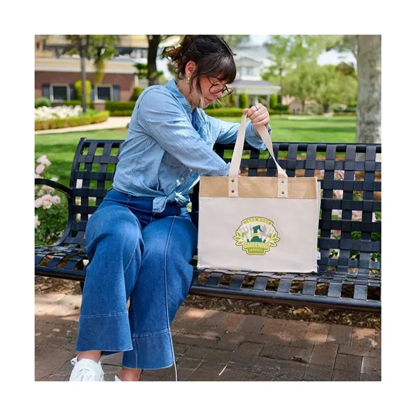 Sophia Canvas Tote With Jute Trim